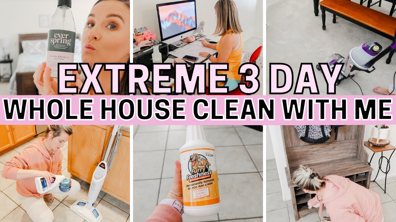 * NEW 3 DAY  EXTREME WHOLE HOUSE CLEAN WITH ME | SPEED CLEANING | DEEP CLEANING | STAY AT HOME MOM*