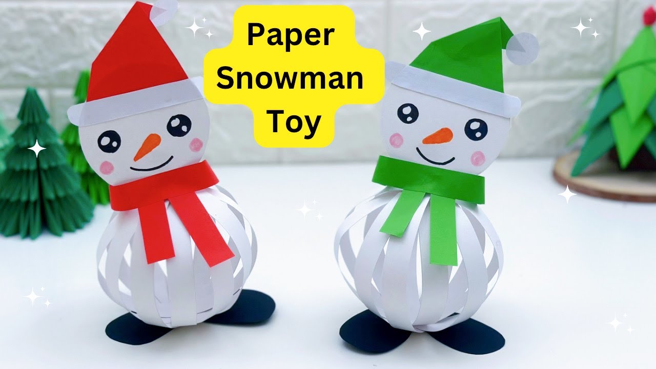 How To Make Easy Paper Moving Snowman For Kids / Nursery Craft Ideas / Paper Craft Easy/ KIDS crafts