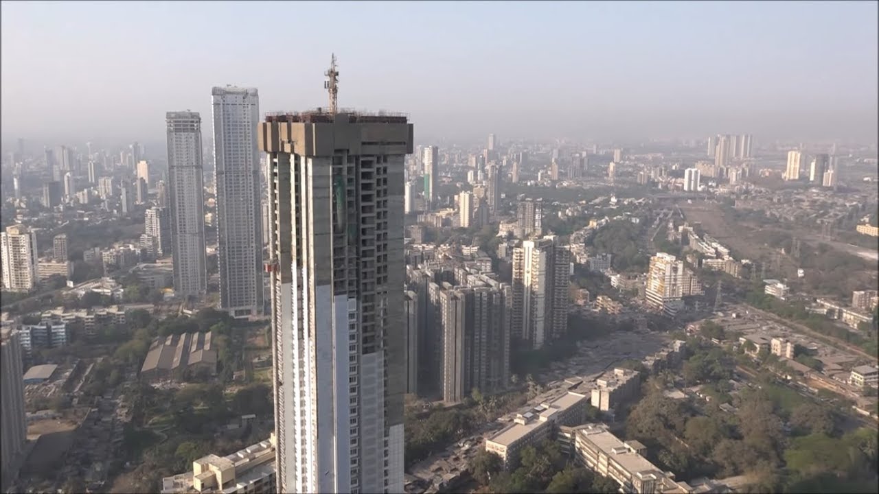 Mumbai Captured from 58 Floor - Skyscrapers, Trains, Monorail, Eastern Freeway, Arabian Sea & All !