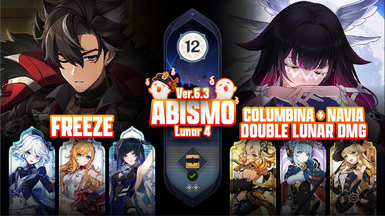 C1 WRIOTHESLEY FREEZE & C0 COLUMBINA DOUBLE LUNAR DMG | SPIRAL ABYSS 6.3 FLOOR 12 | GENSHIN IMPACT