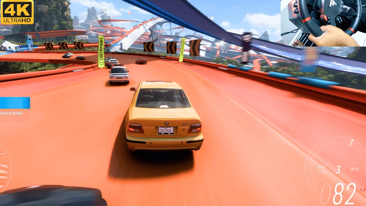 BMW M5 (2003) Goes CRAZY on Hot Wheels Track | Forza Horizon 5 | Thrustmaster T598 Steering Wheel