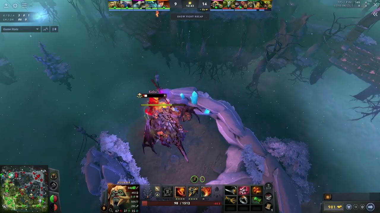 Dota 2 - Huskar solo roshan