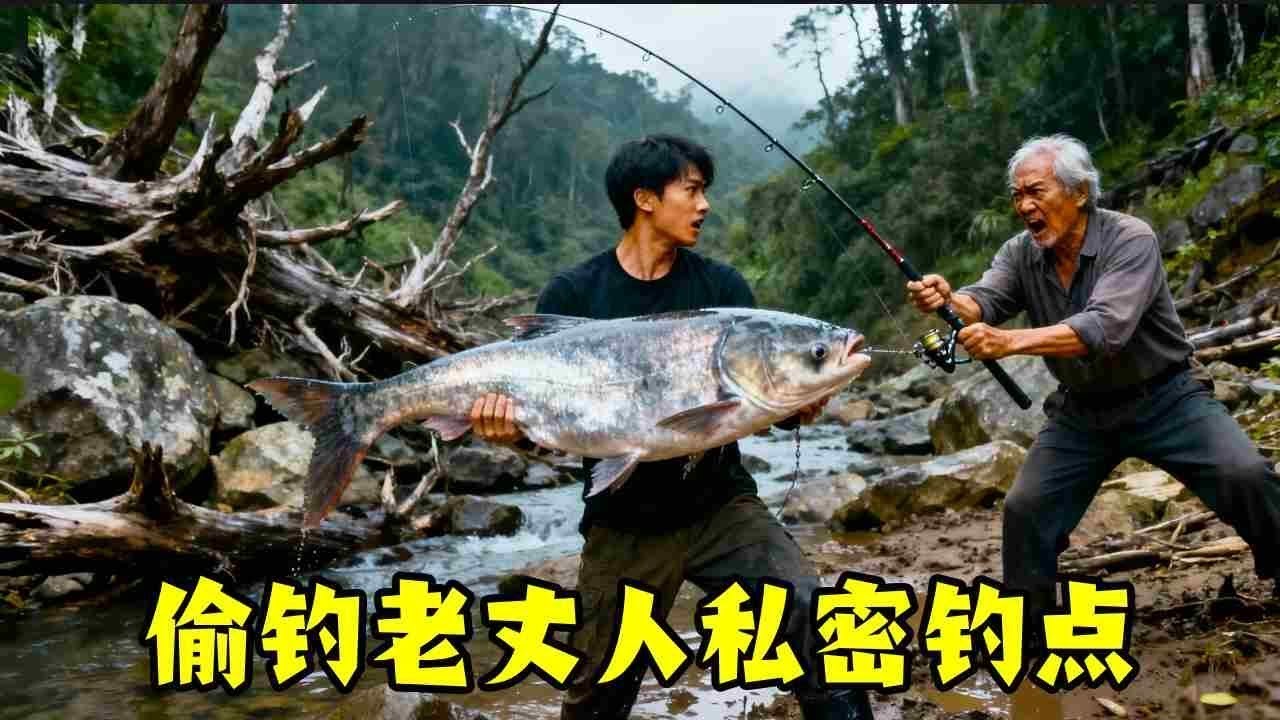 帅哥偷钓老丈人私密钓点，竟拉起百斤巨物！老丈人得知就要将他撵走！