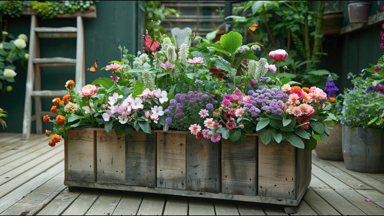 Rustic Farmhouse Backyard Garden Decor Using Thrifted & Upcycled Finds