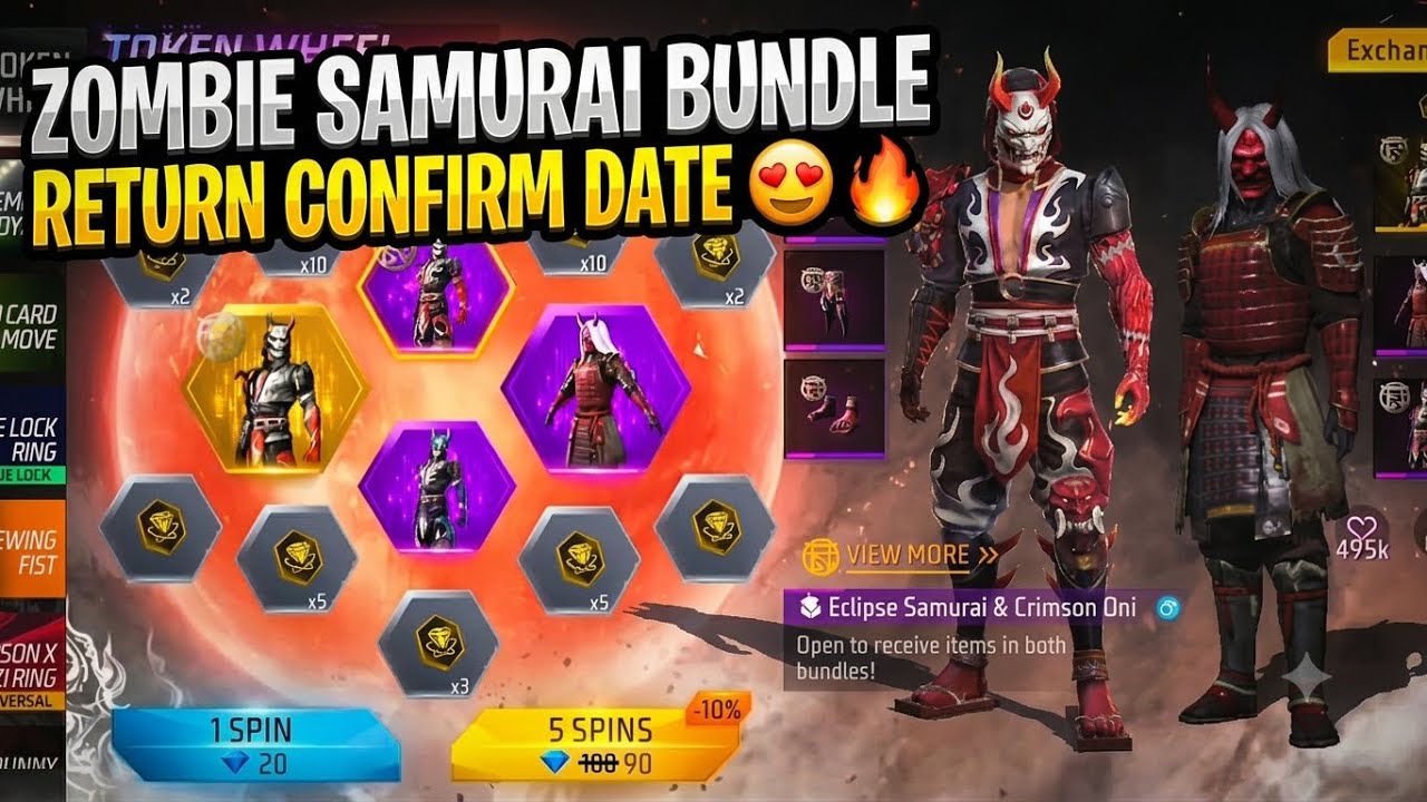 Zombie Samurai Bundle Return Date🥳💥 | Blood Moon Bundle Free Fire | Samurai Bundle Return