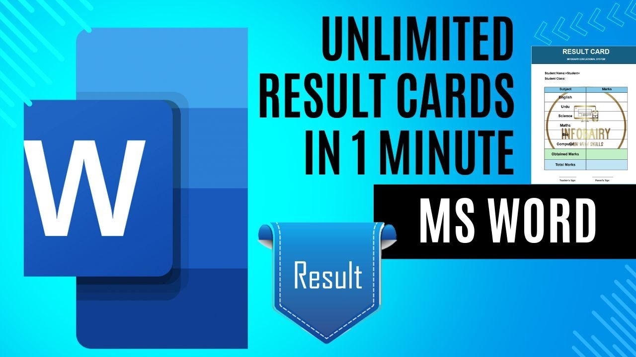 100 Result Cards in Just 1 Minute in MS Word| MS Word Tutorial