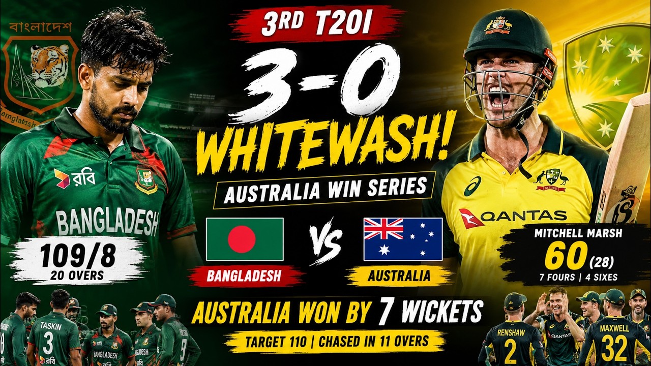 Australia Complete 3-0 Whitewash Over Bangladesh! 🔥 | Marsh's Masterclass!