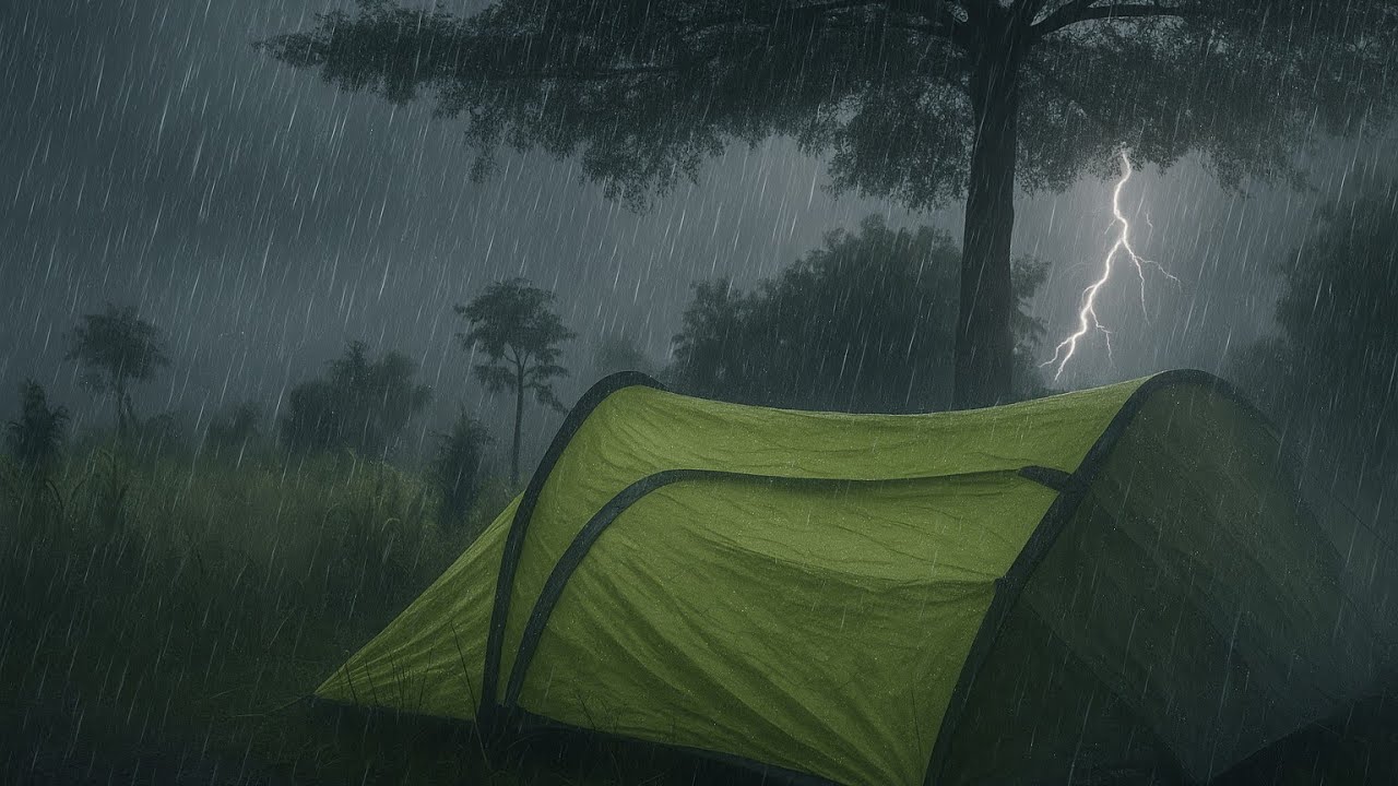 Camping Alone in Heavy Rain and Thunderstorms | Solo Wilderness Adventure