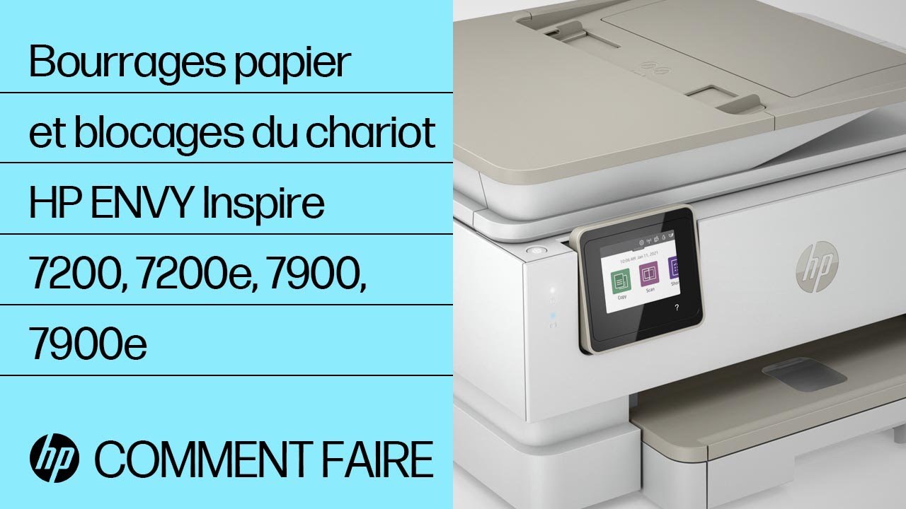 Bourrages papier et blocages du chariot | HP ENVY Inspire 7200, 7200e, 7900, 7900e | HP Support