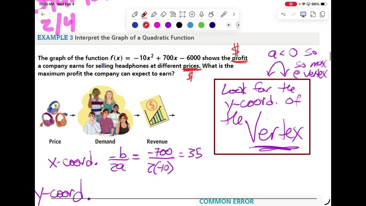 2,4 Accel A2 in context, standard form in solving for a,b,c from points on the graph