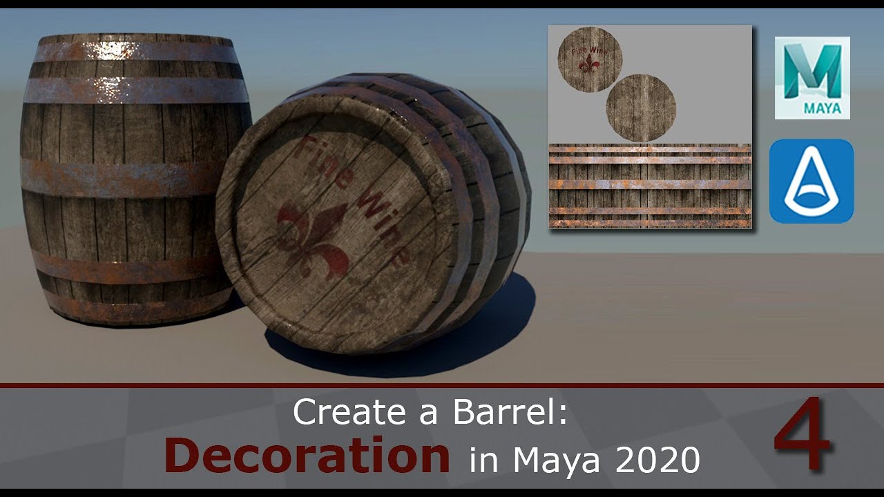 Create a Barrel: Decorations in Maya 2020 (4/6)