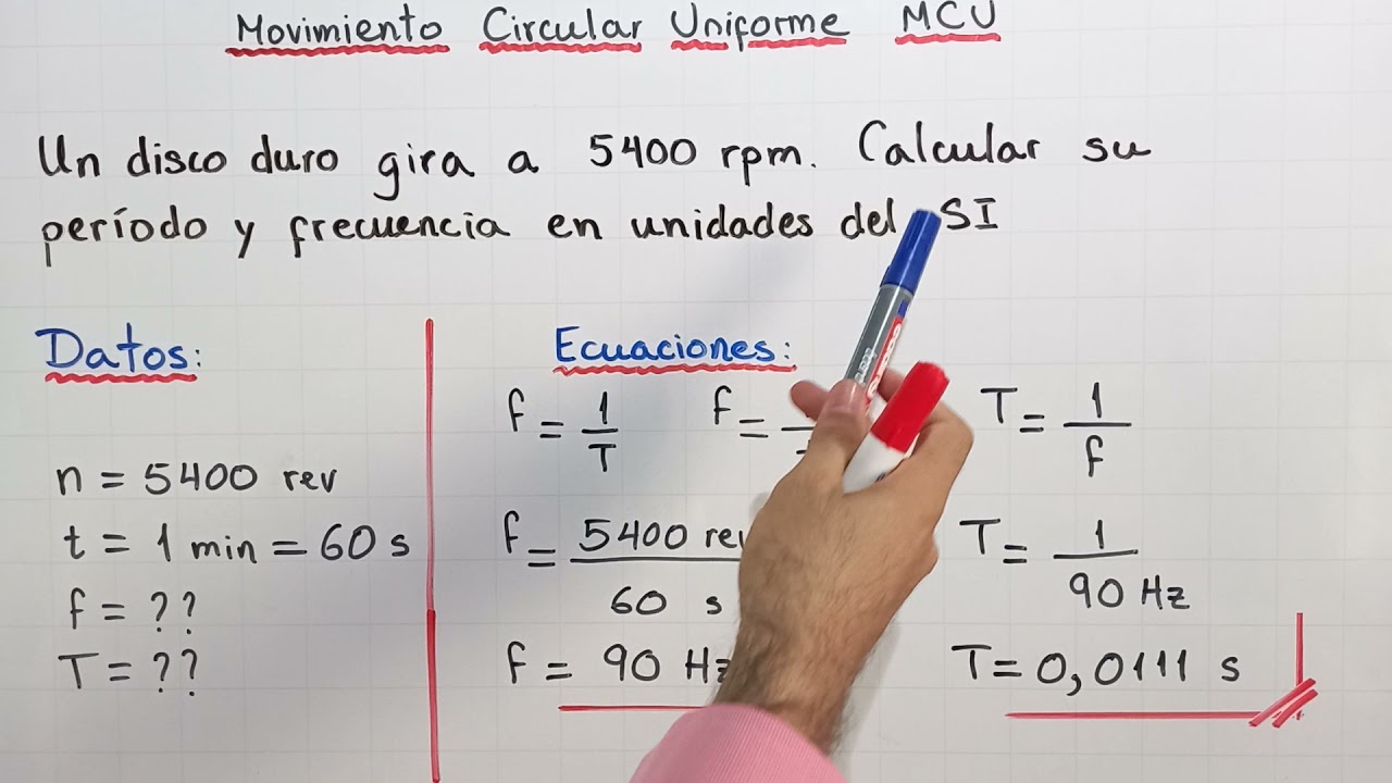 Período y frecuencia en el MCU | Movimiento Circular Uniforme MCU | Problemas de Movimiento Circular
