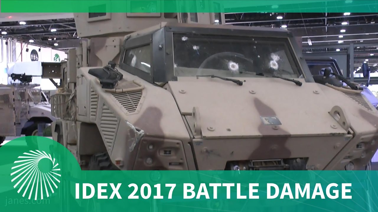IDEX 2017: Battle-damaged Nimr Jais MRAP on display