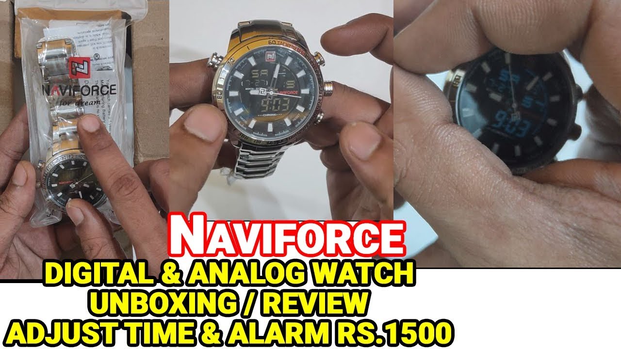 Naviforce Analog & Digital Watch Unboxing & Review  | How to Adjust Time in Analog and Digital Watch