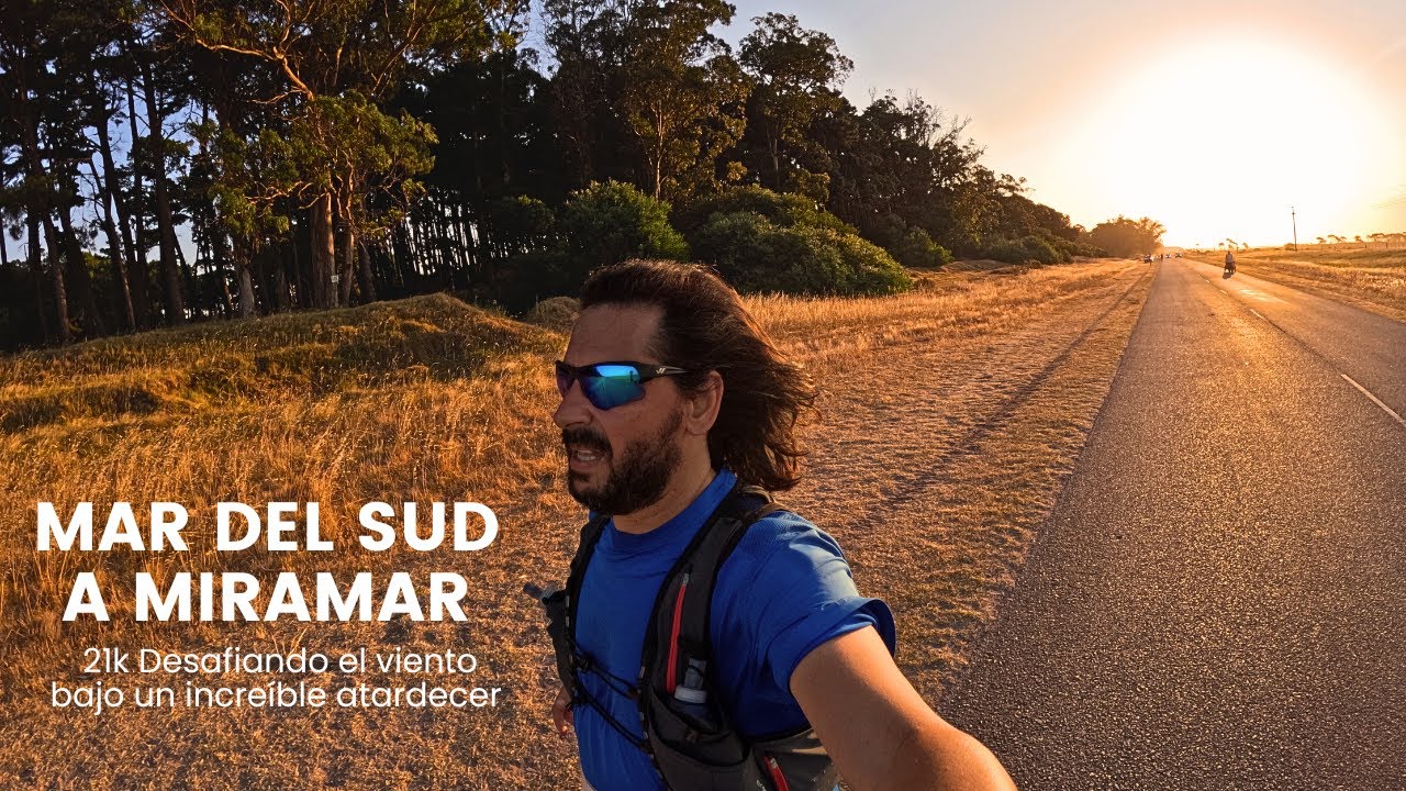 Mar del Sud a Miramar 21k en Buenos Aires: Desafiando el viento bajo un increíble atardecer