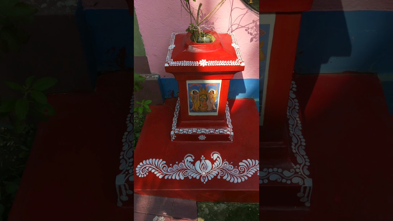 tulsi mandir alpana design #shorts #youtubeshorts #trending #painting