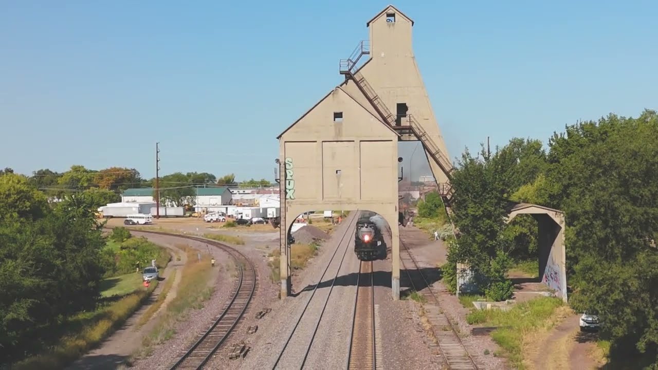 Epic Drone Footage of Big Boy No. 4014 Thundering Through DeKalb, IL