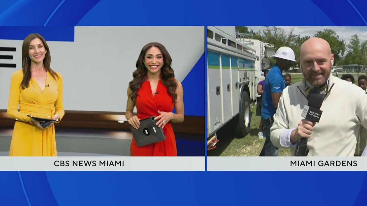 CBS News Miami speaks to eager students at South Florida school on career day