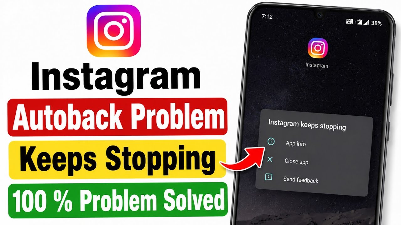 Fix Instagram Autoback Problem Today | Fix Instagram Keeps Stopping Problem Today | Insta Auto back