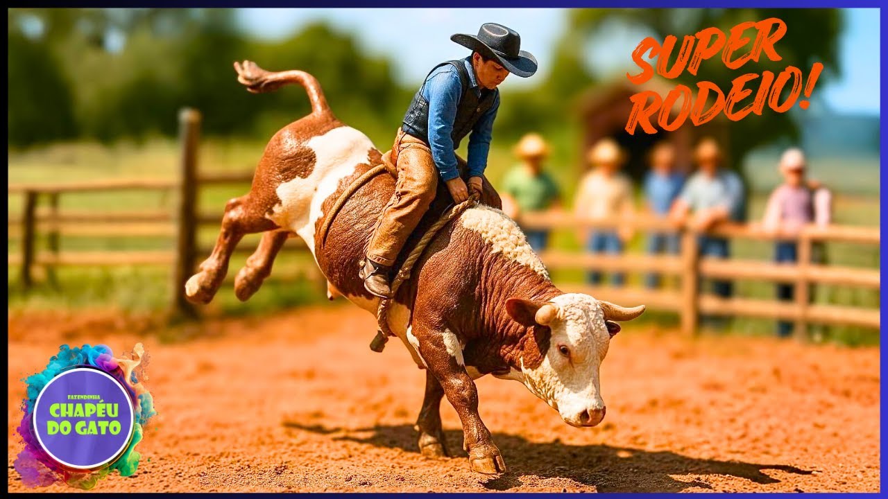 Rodeio dos Inscritos na Fazendinha! Touro Bravo Pulou Demais!