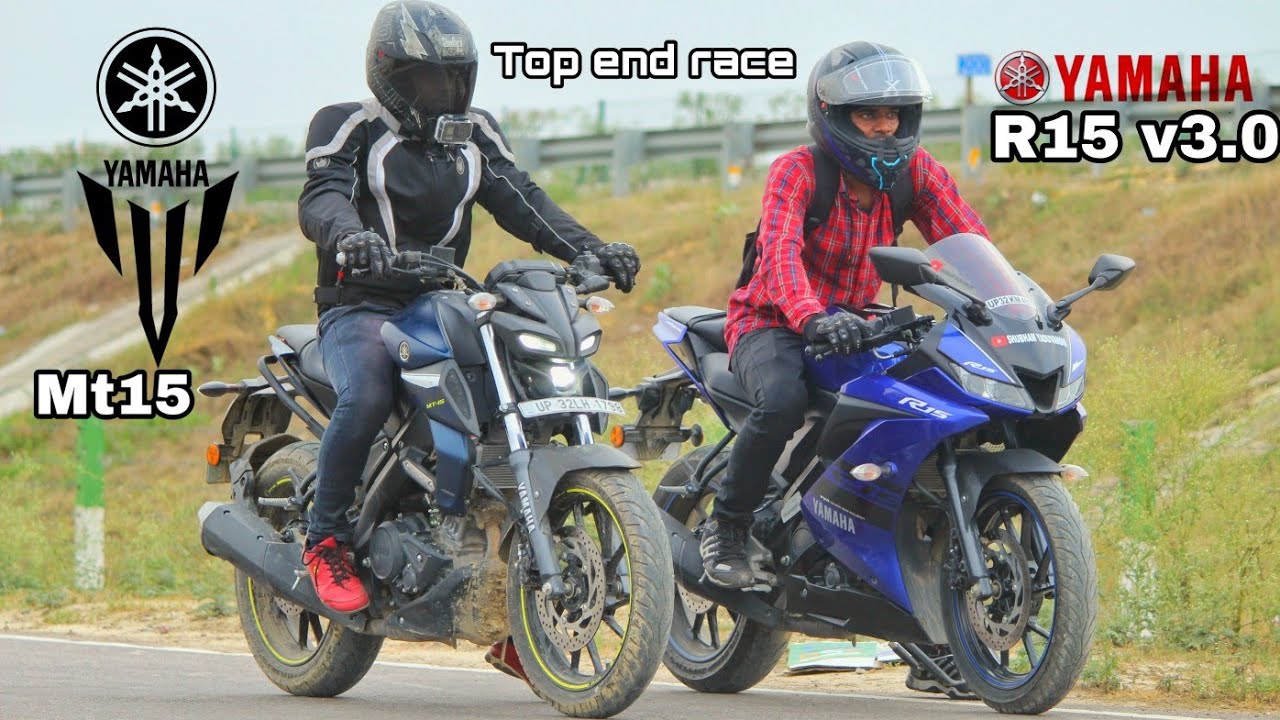 Yamaha mt 15 vs yamaha r15 v3 || top end race || HIGHWAY BATTLE