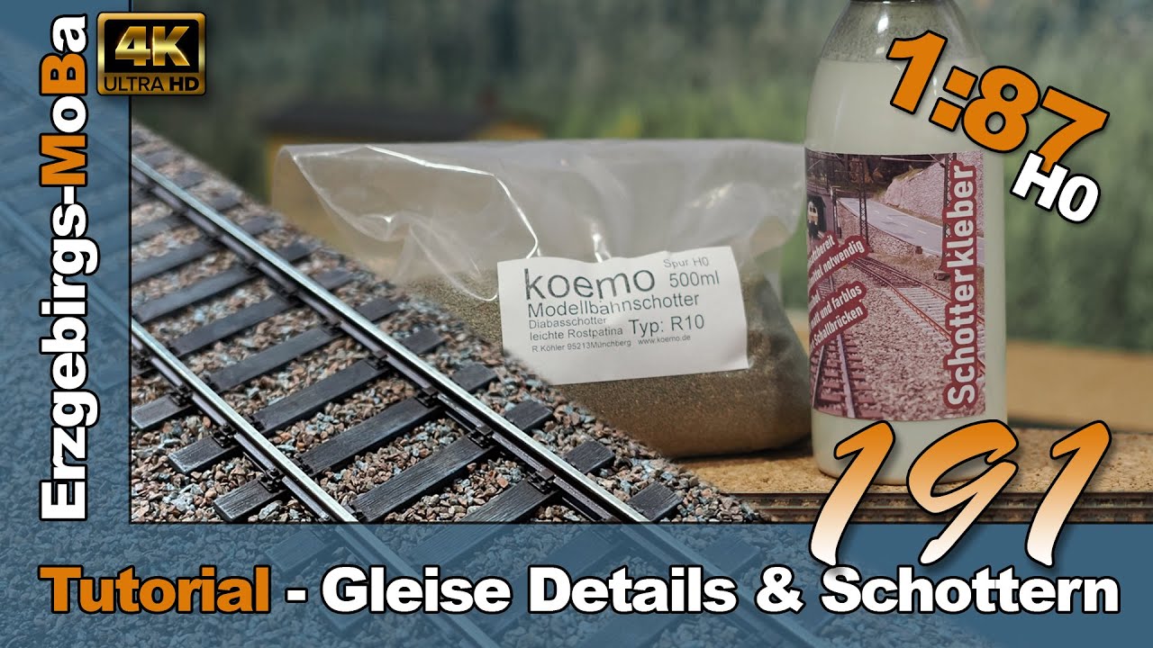 191- Modellbahn Tutorial - Gleise Details und Schottern - DR 1/87 H0  - (DE/EN)