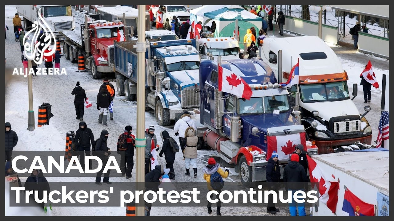 Thousands across Canada join truckers protesting COVID curbs