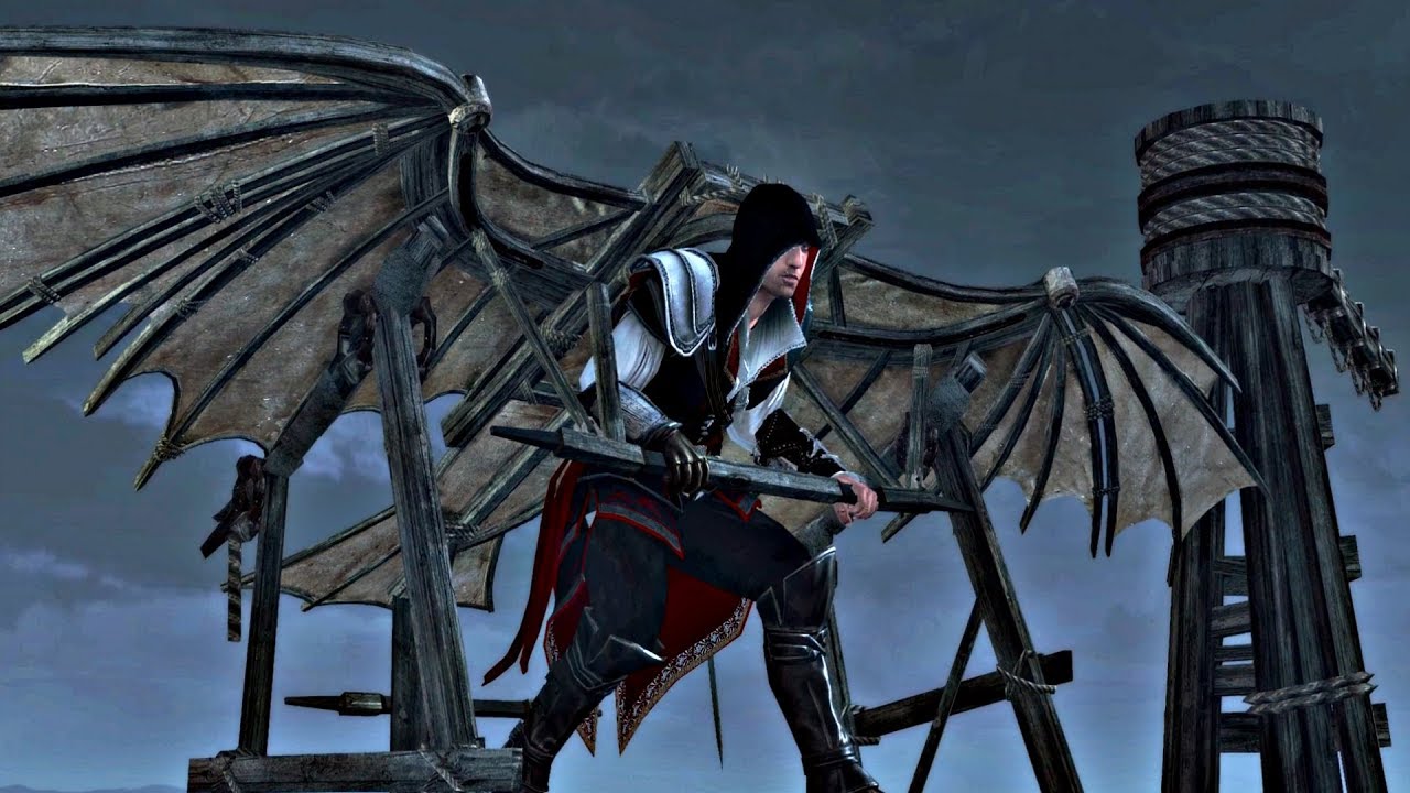 Assassin's Creed 2 PS4 - Ezio Flying In VENICE Inside Leonardo Da Vinci's Machine
