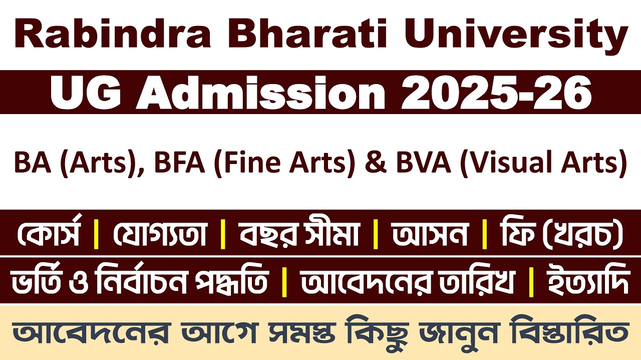 Rabindra Bharati University UG Admission 2025-2026: Full Information | Arts, Fine Arts, Visual Arts