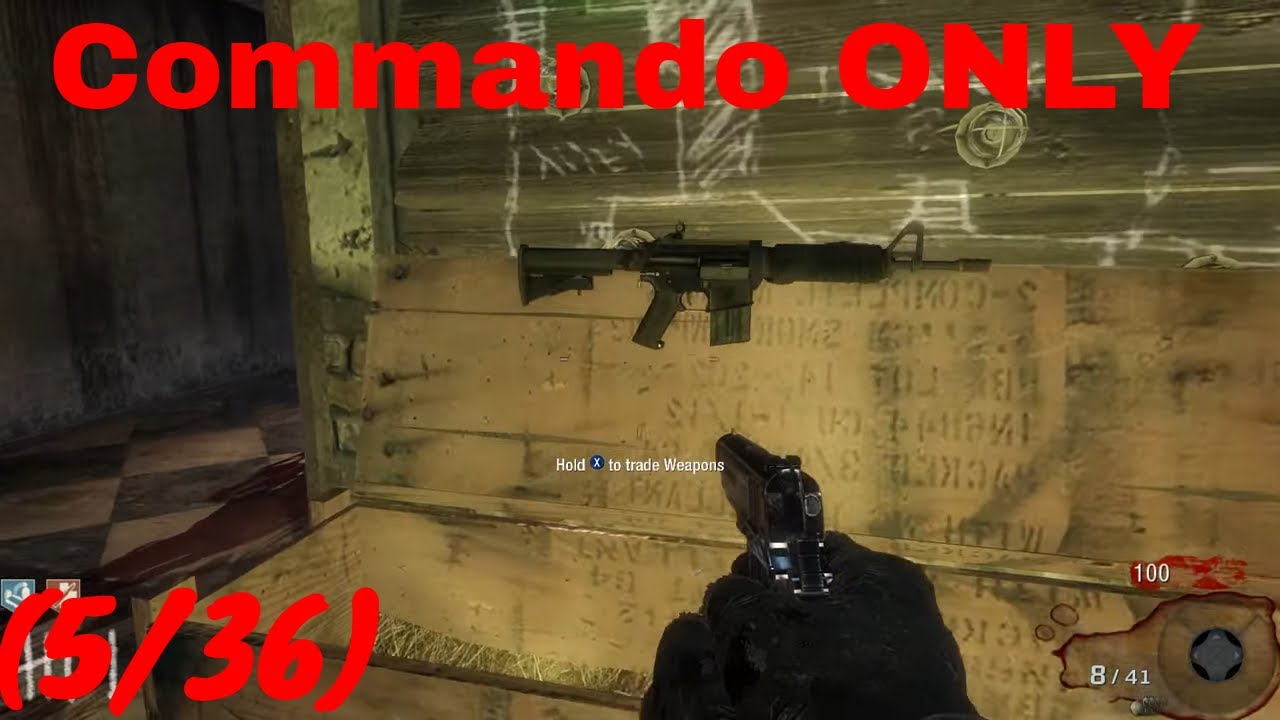 Black Ops 1 Zombies: Commando ONLY challenge on Kino (5/36)