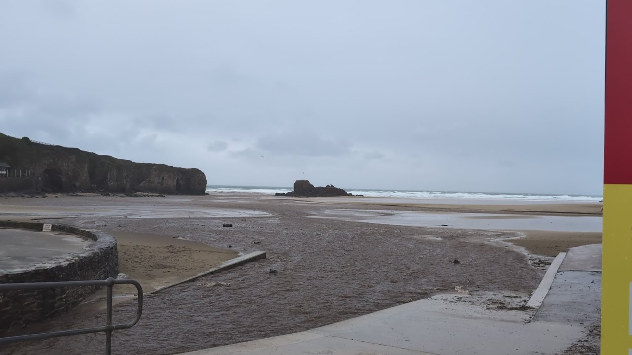 Walking Around A Very Wet & Windy Perranporth, Cornwall
