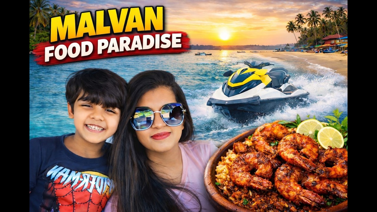 Malvan Beach Adventure 🌊 | Thrilling Jetski Ride & Delicious Famous Malvani Prawns Fry