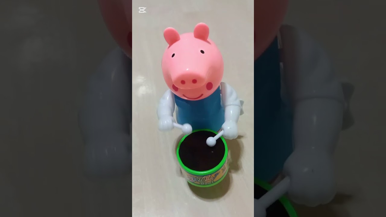 CUTE PEPPA PIG PLAYING DRUMS  