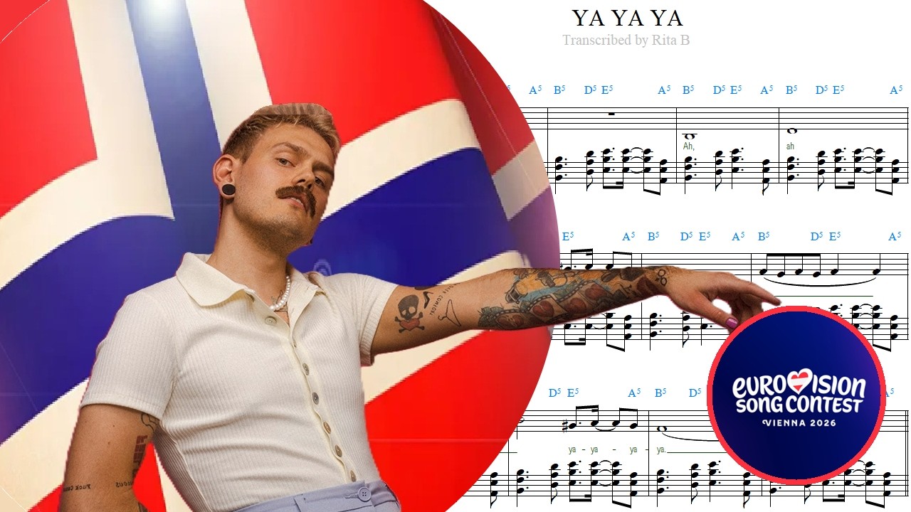 Jonas Lovv — Ya Ya Ya — Piano Sheet Music — Eurovision 2026