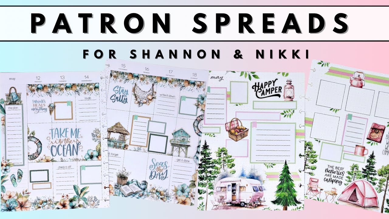 PLAN WITH ME | PATRON SPREADS FOR SHANNON & NIKKI | THE HAPPY PLANNER