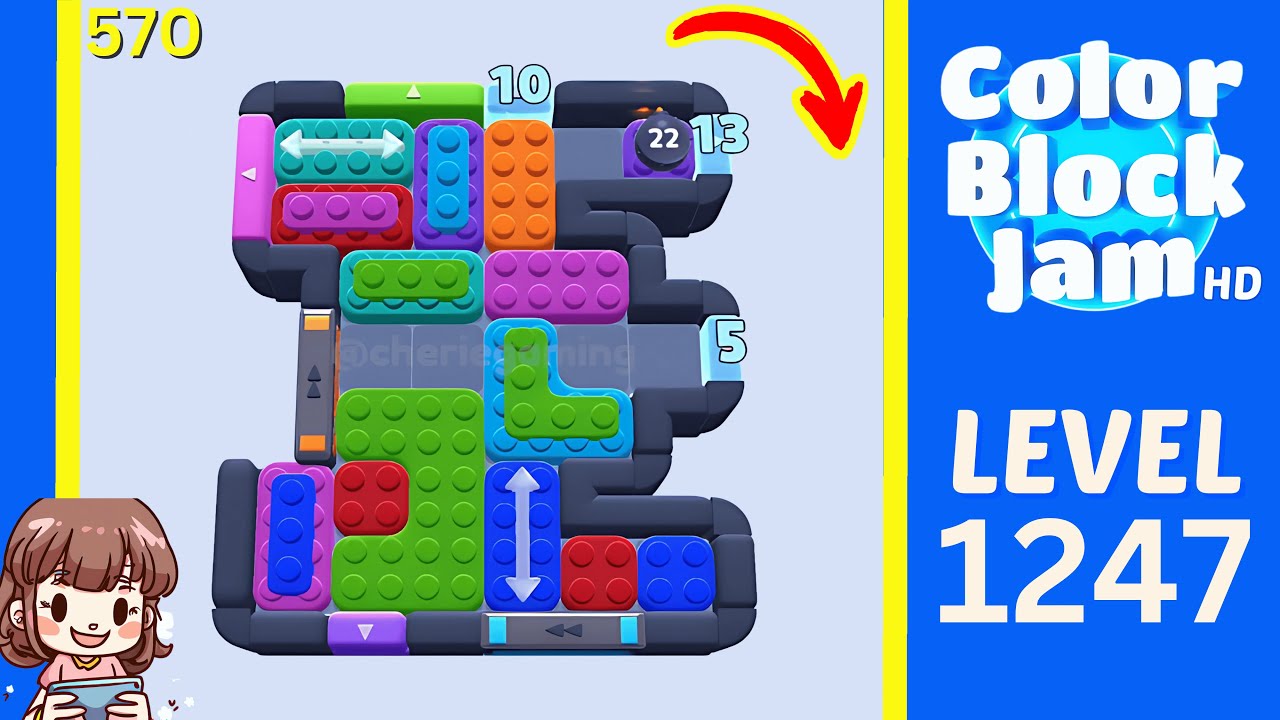 Color Block Jam Level 570 (1247) Solution Walkthrough