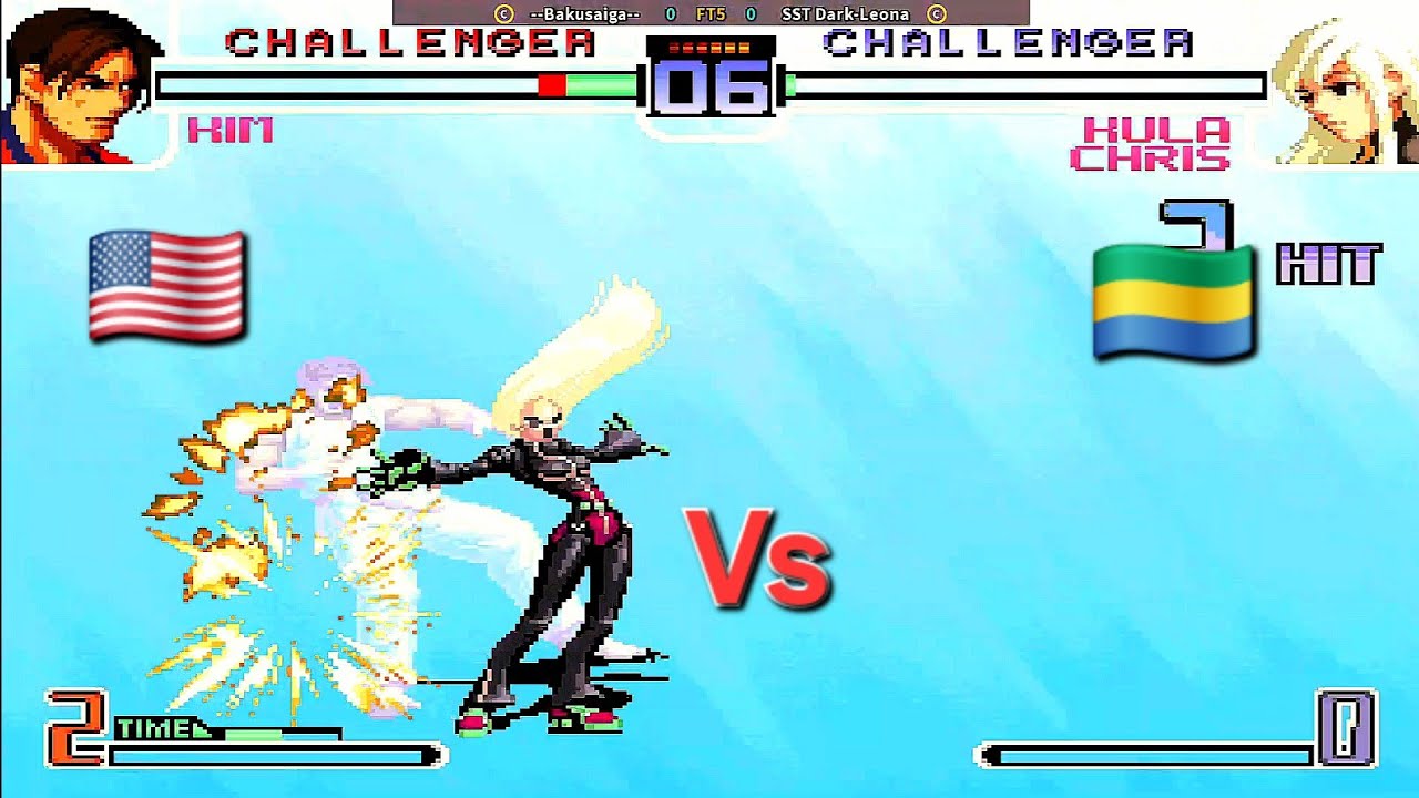 KOF 2002 Plus -  Bakusaiga  Vs  Dark-Leona