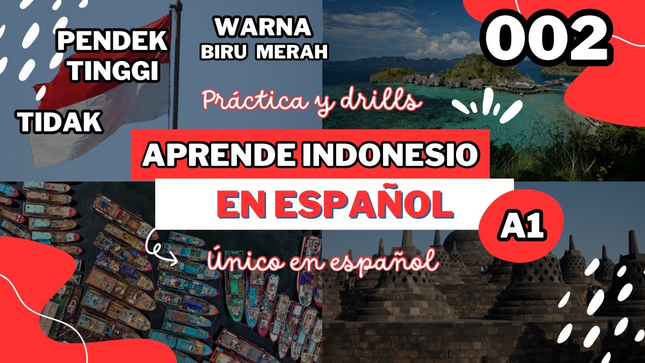 002 Aprender Idioma Indonesio Online Gratis Completo (En Español) - tidak, pendek, tinggi, warna +