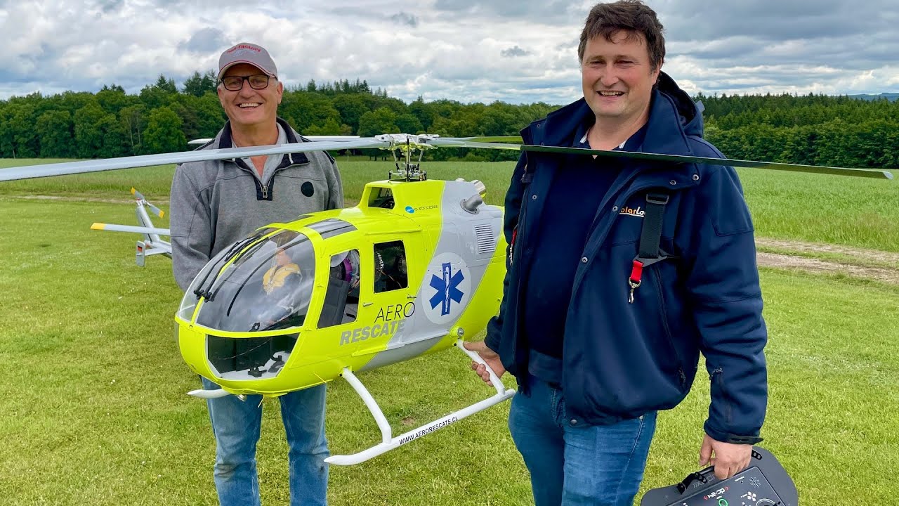 Beautiful XXL BO-105 RC Model with Turbine Engine