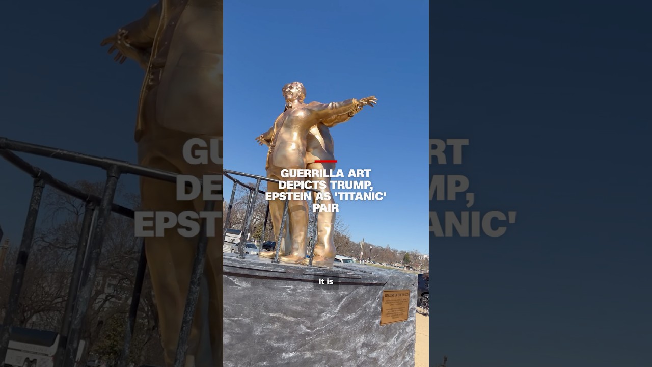 Guerrilla art depicts Trump, Epstein as 'Titanic' pair