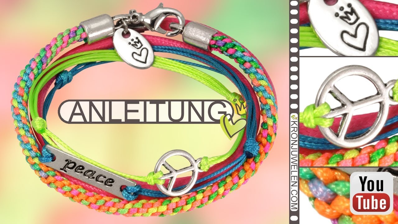 Video-Bastelanleitung für ein Scoubidou Makramee Armband von kronjuwelen.com
