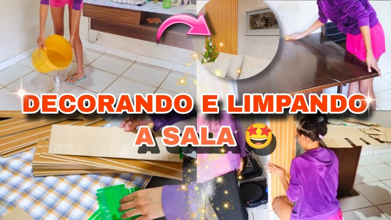 MEU DIA: DECORANDO A SALA COM RIPADO 🤩 | LAVANDO O CHÃO DA SALA E ORGANIZANDO..| Linda Inês Grangeia