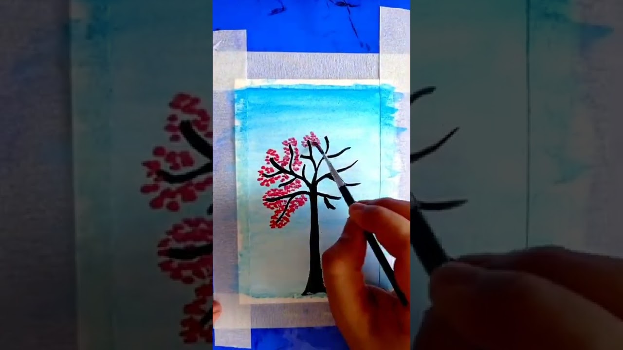 Easy watercolor painting|simple painting ideas|Spring season painting|Peaceful Passions