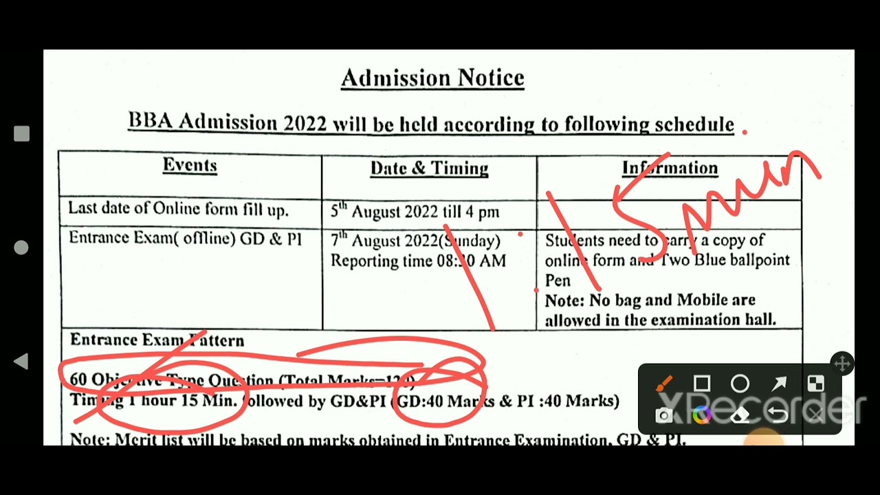 BBA ADMISSION 2022|BBA admission notice in DSPMU