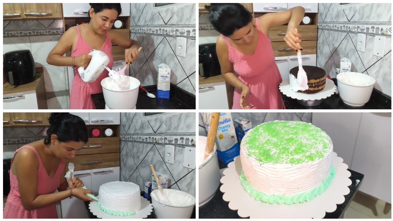 Primeira vez fazendo bolo de chantilly… era pro meu aniversário 🎂