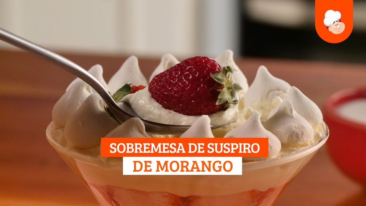 Sobremesa de Suspiro com Morango - Receitas TudoGostoso