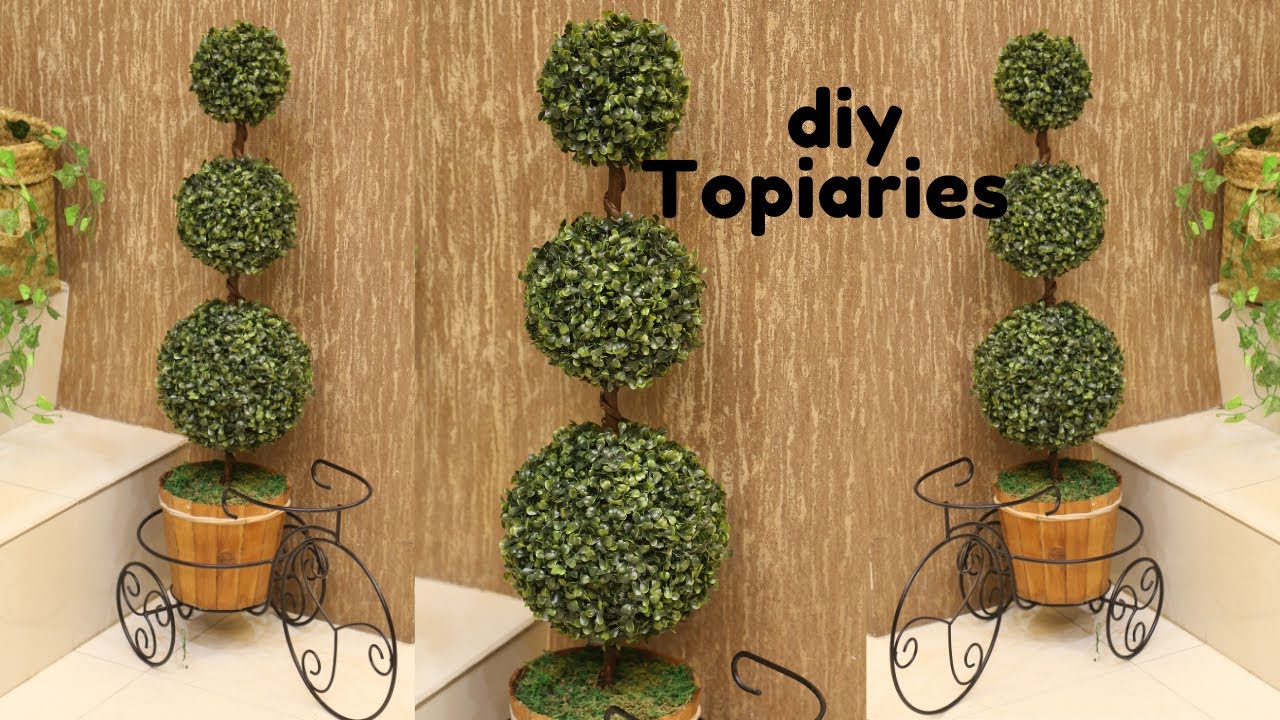 DIY ARTIFICIAL TOPIARY GRASS HOME DECOR | diy grass ball | dollar tree decor diy
