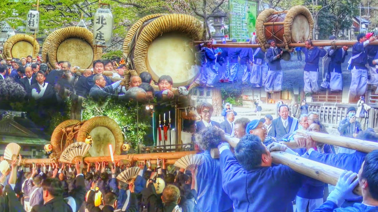 【近江八幡 八幡祭り 2025】 大太鼓の宮入り🔥 2025.4.15 滋賀県 近江八幡市 日牟禮八幡宮 主に上之郷 大太鼓 (市井·多賀·北ノ庄·中村·大林·土田) 太鼓祭り