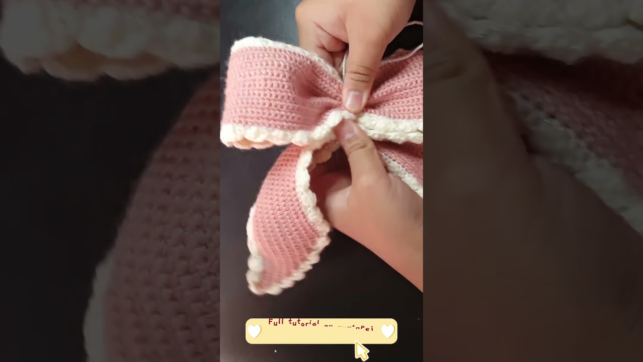 How to crochet coquette bow headband🎀 #coquette #crochet #crochettutorial