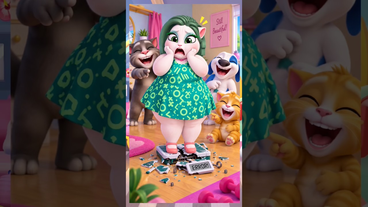 ✨Fatty Angela Broke Weighting Machine Cosplay | My Talking Angela 2 #angela #tom #viral #funny